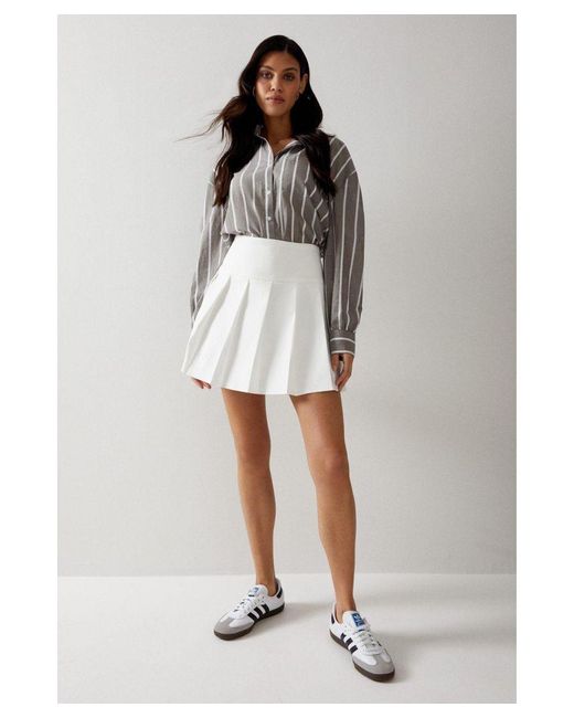 Warehouse Gray Premium Tailored Pleated Mini Skirt