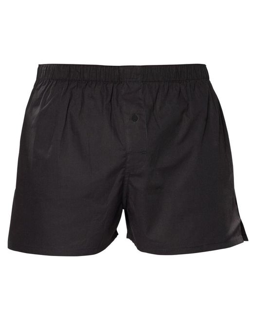 Asquith & Fox Black Classic Elasticated Boxers/Underwear () Cotton for men