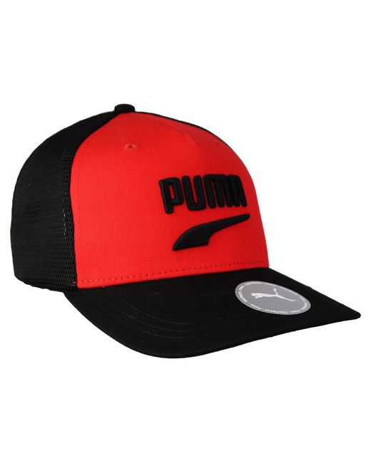 PUMA Red Basketball Trucker Adjustable Snapback Cap 022557 03 Textile for men