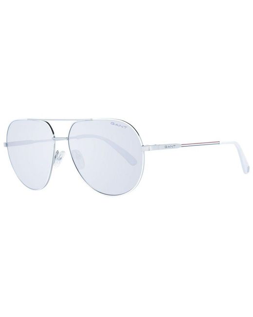 Gant White Aviator Sunglasses With Mirrored & Gradient Lenses for men