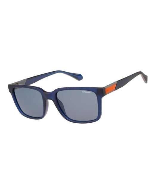 Superdry Blue Rectangle Frosted Dark Polarized Sds-5039 for men