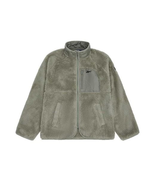 Reebok Green Ladies Double Monkey Fleece Jacket (Sage)