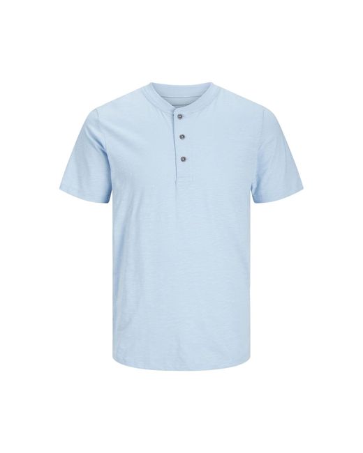 Henleys Blue Henley Regular Short-Sleeved Shirt (Cerulean) for men