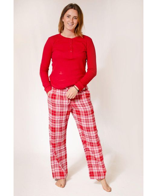 Gap Red Cotton Rich Pyjama Set
