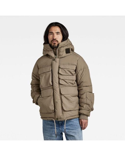 G-Star RAW Natural G-star Raw Field Hooded Puffer Jacket for men