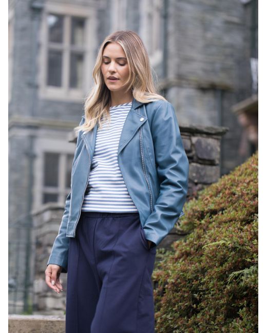 Lakeland Leather Blue Thornhill Biker Jacket