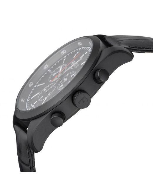 Ferré Black Dial Leather Watch for men