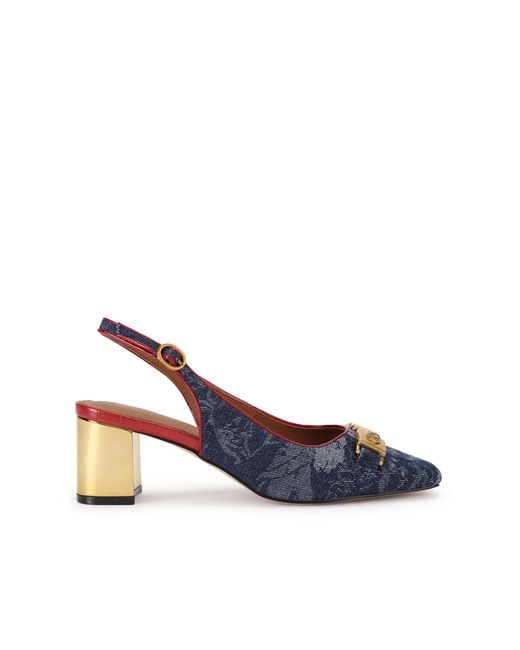 Kurt Geiger Blue Denim Kingsley Block Sling Heels