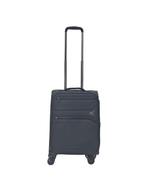 Infinity Leather Black Lightweight 8 Wheel Travel Luggage Suitcases Nylon