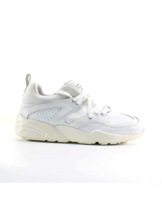 PUMA White Blaze Of Glory Decor Leather Lace Up Traines 360532 01