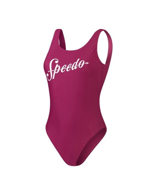 Speedo Purple Ladies Logo One Piece Swimsuit