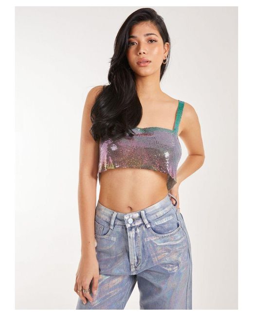 Pink Vanilla Blue Chainmail Bralette