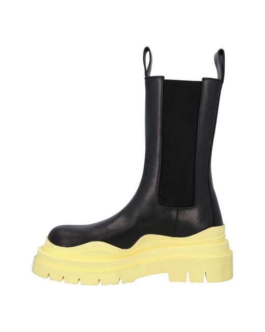 Bottega Veneta Black Tire Chelsea Boots