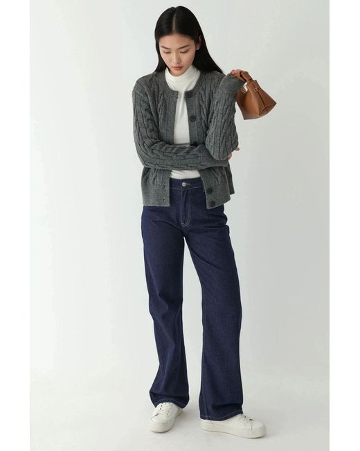 Hiccup Gray Hair Braid Buttoned Cardigan