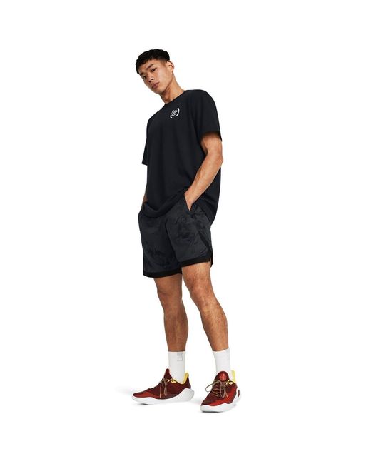 Under Armour Black Relaxed Fit Short Sleeve T-Shirt for men