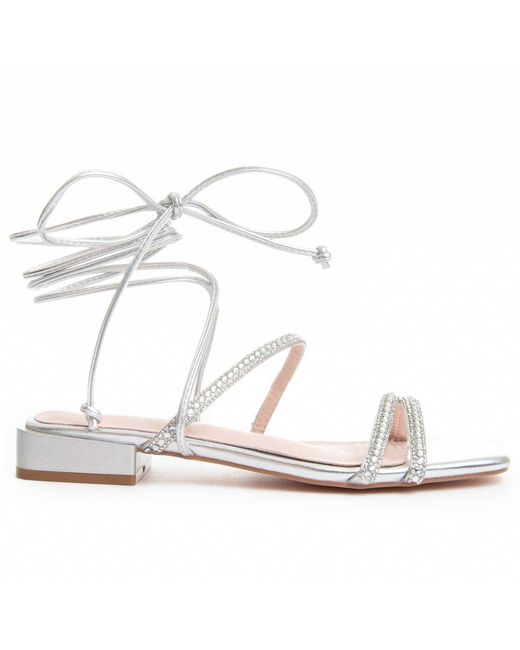 Montevita White Flat Sandal Sandsum