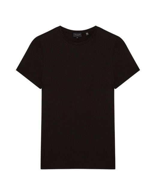 Ted Baker Black Printed Fitted T-Shirt Viscose