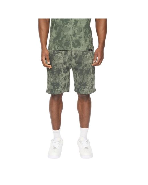 Crosshatch Green Bardon Camo Sweat Shorts Camo) for men