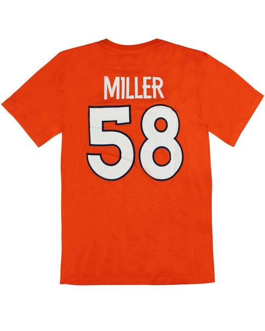 Fanatics Orange Nfl Denver Broncos Von Miller 58 T-Shirt for men