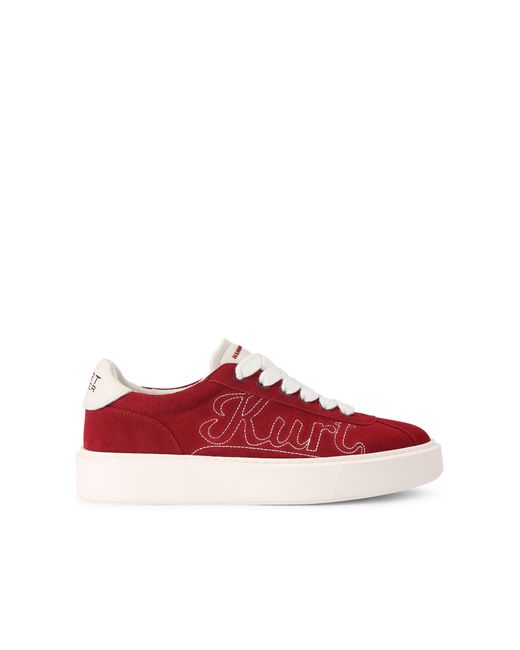 Kurt Geiger Red Suede Albion Retro Sneakers for men