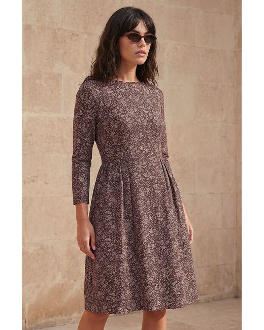 Roman Brown Side Detail Short Dress