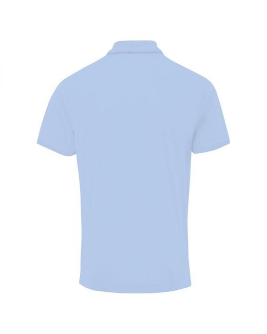PREMIER Blue Coolchecker Pique Short Sleeve Polo T-Shirt (Light) for men