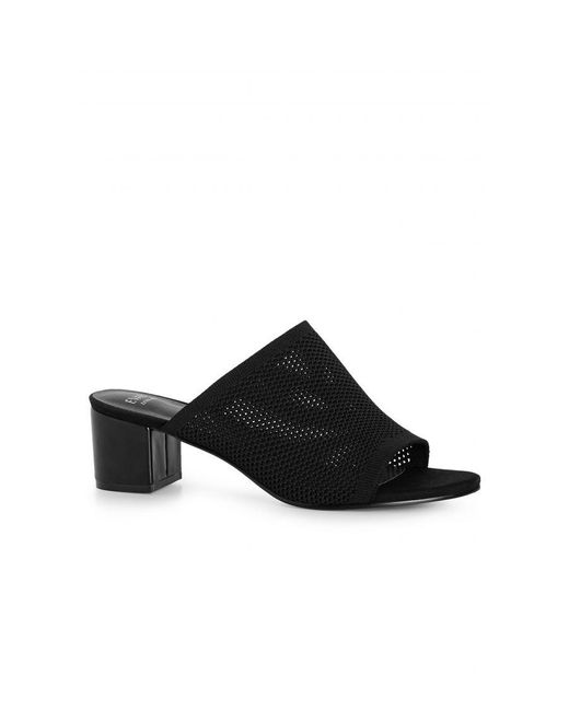 Avenue Black Extra Wide Fit Bella Fly Knit Mules