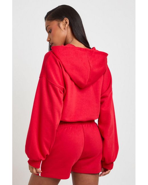 Boohoo Sports Club Embroidered Zip Though Hoodie