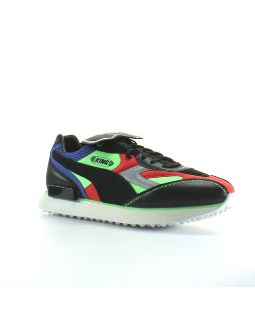 PUMA Green Future Rider King Synthetic Lace Up Trainers 374459 01 for men