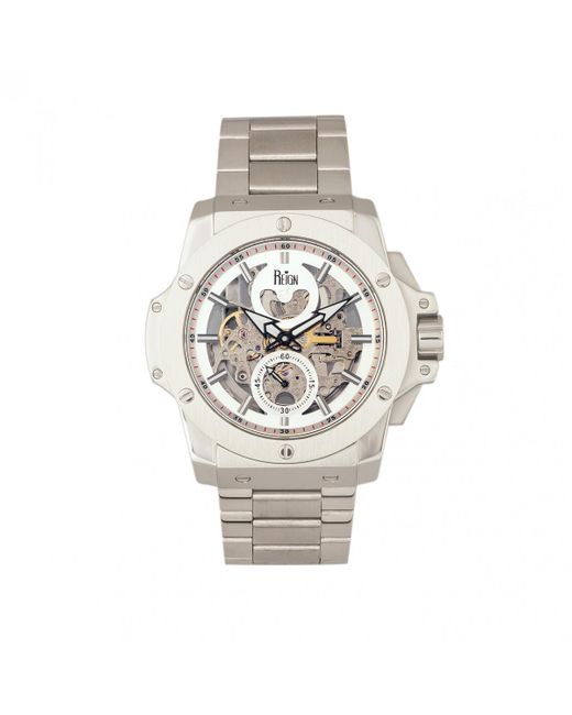 Reign Commodus Automatik-Skelett-Armbanduhr in Metallic für Herren