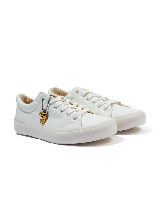 Farah White Dallas Vulcanised Trainers for men