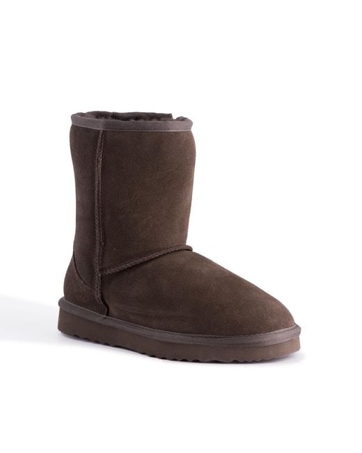 Aus Wooli Brown "Bronte" Australia Mid Calf Zip, Leather