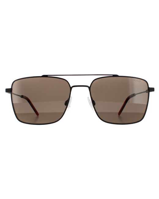 Boss Brown Hugo Boss By Square Matte Sunglasses Metal for men