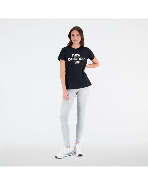 New Balance White Womenss Essentials Reimagined Athletic Fit T-Shirt