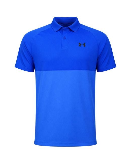Under Armour Blue Iso-Chill Afterburn Golf Polo Shirt for men