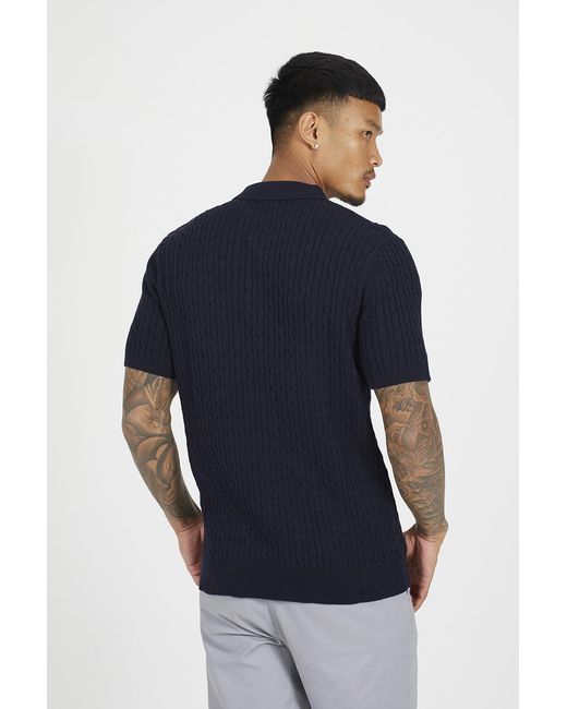 Brave Soul Blue Short Sleeve Polo Shirt for men