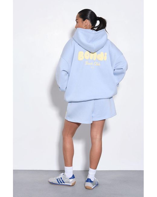 Boohoo Blue Bondi Puff Print Sweat Short