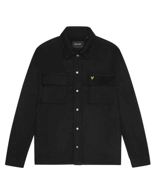 Lyle & Scott Black Plain Jet Overshirt Jacket for men