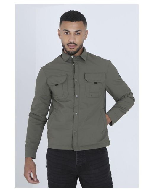 Good For Nothing Gray Lightweight Patch Pocket Shacket for men