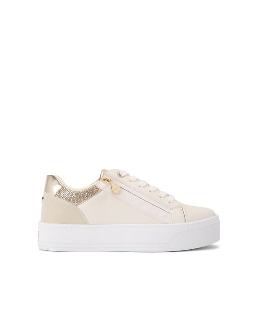 Carvela Kurt Geiger Natural Trainers Beige Combination Statement Zip