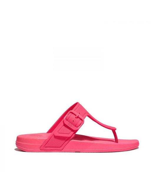 Fitflop Pink Womenss Fit Flop Iqushion Adjustable Buckle Flip-Flops
