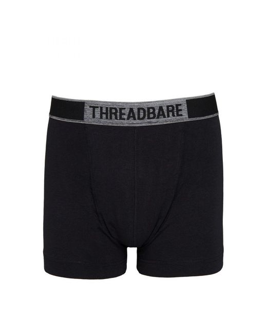 Threadbare Black 5 Pack 'Bextor' Hipster Boxers for men