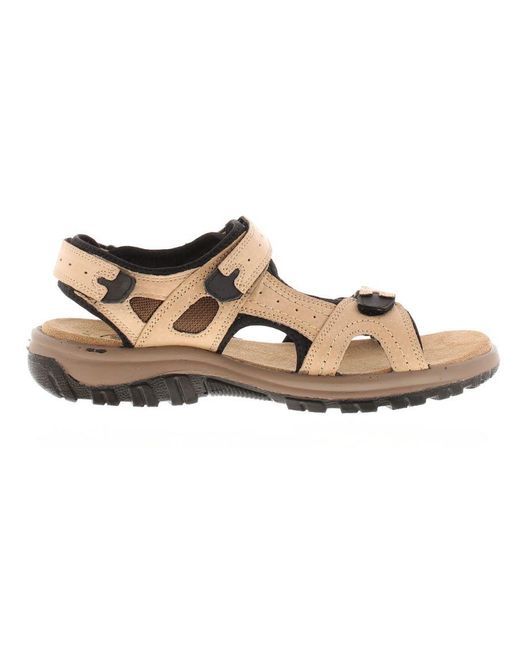 Wynsors Brown Walking Trek Sandals Comfort Sandy Touch Fastening Leather (Archived)