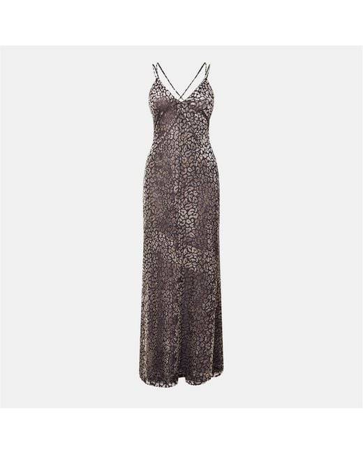 Amy Lynn Brown Amylynn Leopard V-Neck Maxi Slip Dress