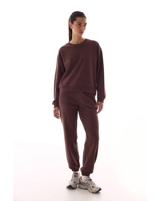 Penti Red Oversized Crew Neck Sweatshirt