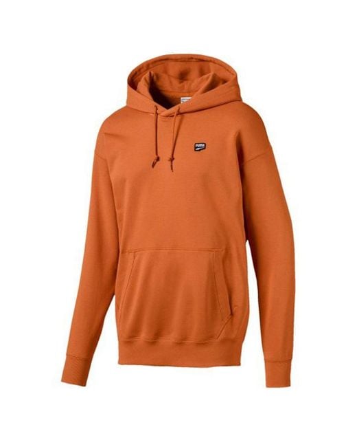 PUMA Orange Street Style Long Sleeve Pullover Hoodie 596002 17 Cotton for men