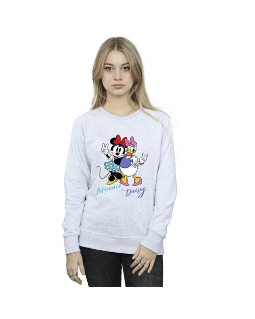 Disney Gray Ladies Minnie Mouse And Daisy Sweatshirt (Sports)
