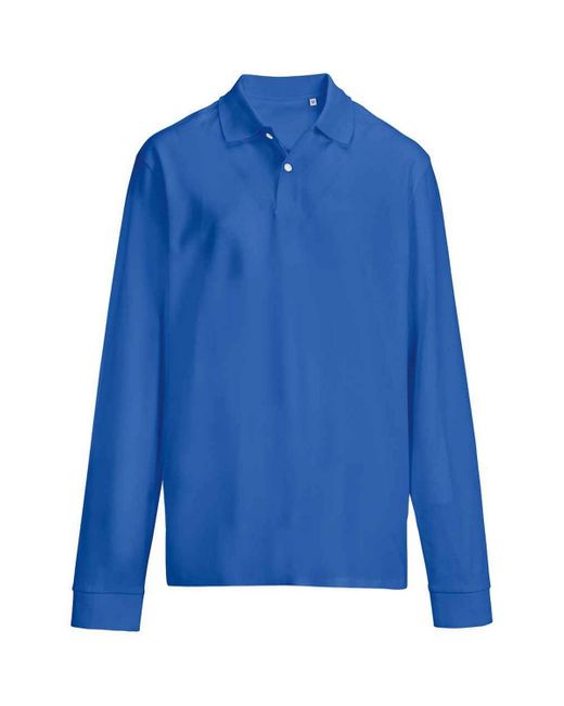 Sol's Blue Adult Pique Long-Sleeved Polo Shirt (Royal)