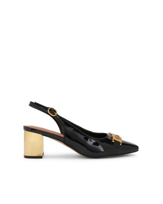Kurt Geiger Black Patent Leather Kingsley Block Heel Heels