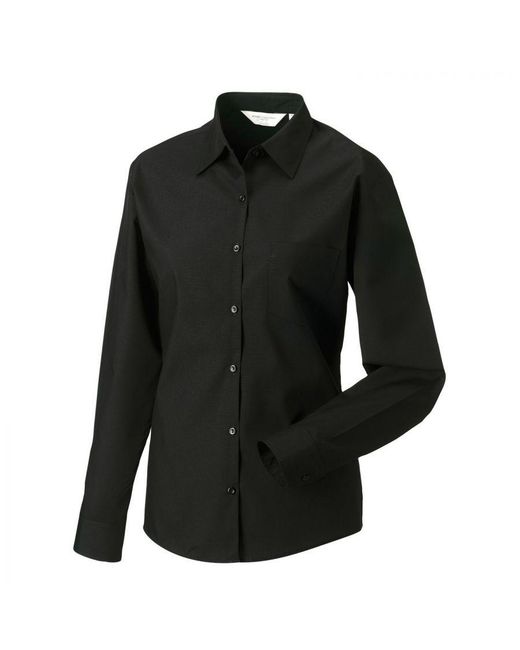 Russell Black Collection /Ladies Poplin Easy-Care Long-Sleeved Formal Shirt
